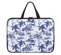 Treer Funda Portatil 10-17 Pulgadas, Estampado de Cocotero Maletin Portatil Impermeable, Funda Ordenador Portátil, Laptop Case para Unisexo, Fundas para Portátiles con Asa (Azul 2,15 Pulgadas)