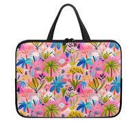 Treer Funda Portatil 10-17 Pulgadas, Estampado de Cocotero Maletin Portatil Impermeable, Funda Ordenador Portátil, Laptop Case para Unisexo, Fundas para Portátiles con Asa (Rosa,15 Pulgadas)