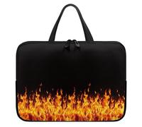 Treer Funda Portatil 10-17 Pulgadas,Patrón de Llama Maletin Portatil Impermeable,Funda Ordenador Portátil, Laptop Case para Unisexo,Fundas para Portátiles con Asa y Cremallera (Negro,12 Pulgadas)