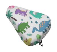 Treer Funda Sillin Bicicleta, 3D Huella de Dinosaurio Cubre Cojín del Asiento de Bicicleta Funda Antipolvo Protector para Cojines,Elástico Cubierta de Asiento para Bici Estatica (Colorido,1 Pieza)