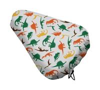 Treer Funda Sillin Bicicleta, 3D Huella de Dinosaurio Cubre Cojín del Asiento de Bicicleta Funda Antipolvo Protector para Cojines,Elástico Cubierta de Asiento para Bici Estatica (Beige,1 Pieza)
