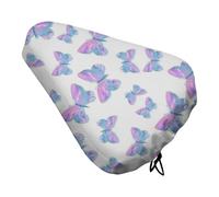 Treer Funda Sillin Bicicleta, Cubre Cojín del Asiento de Bicicleta Antipolvo Funda Protector Cubierta de Asiento para Bici Estatica, Carretera, Montaña y Urbana (Mariposa de la Moda 2,1PC)
