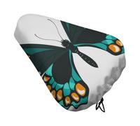 Treer Funda Sillin Bicicleta, Cubre Cojín del Asiento de Bicicleta Antipolvo Funda Protector Cubierta de Asiento para Bici Estatica, Carretera, Montaña y Urbana (Pintura de Mariposa 5,4PCS)