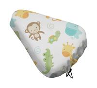 Treer Funda Sillin Bicicleta, Cubre Cojín del Asiento de Bicicleta Antipolvo Funda Protector Cubierta de Asiento para Bici Estatica, Carretera, Montaña y Urbana (Cocodrilo Verde,27x37cm)