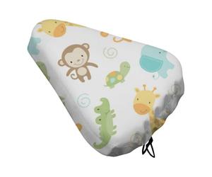 Treer Funda Sillin Bicicleta, Cubre Cojín del Asiento de Bicicleta Antipolvo Funda Protector Cubierta de Asiento para Bici Estatica, Carretera, Montaña y Urbana (Cocodrilo Verde,27x37cm)