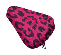 Treer Funda Sillin Bicicleta, Estampado de Leopardo Cubre Cojín del Asiento de Bicicleta Funda Antipolvo Protector para Cojines, Elástico Cubierta de Asiento para Bici Estatica (Rosa,1 Pieza)
