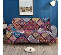 Treer Fundas de sofá Extensibles, 1 a 4 plazas, elásticas, con Estampado 3D, universales, Revestimiento de sofá con reposabrazos, Estilo Bohemio, 2 plazas, 145-185 cm