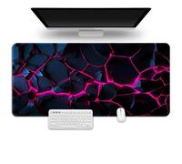 Treer Geometría Artística Alfombrilla Ratón,Alfombrilla Ratón XXL/XL/L,Alfombrilla Gaming,Mouse Pad con Bordes Cosidos y Base Goma Antideslizante,para Hogar y Oficina (Negro Rosa,600x300mm)