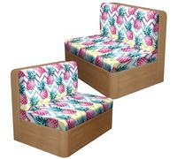 Treer Housse de Siège Camping Car Avec 2 Courroies, Housse de Coussin de Siège de Caravane Avec Dossier Stretch Antidérapant Banquette Camping Canapé de Protection (Piña Rosa)