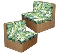 Treer Housse de Siège Camping Car Avec 2 Courroies, Housse de Coussin de Siège de Caravane Avec Dossier Stretch Antidérapant Banquette Camping Canapé de Protection (Hojas de Plantas)