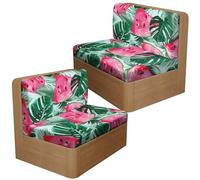 Treer Housse de Siège Camping Car Avec 2 Courroies, Housse de Coussin de Siège de Caravane Avec Dossier Stretch Antidérapant Banquette Camping Canapé de Protection (Hojas de sandía)