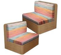 Treer Housse de Siège Camping Car Avec 2 Courroies, Housse de Coussin de Siège de Caravane Avec Dossier Stretch Antidérapant Banquette Camping Canapé de Protection (Madera roja)