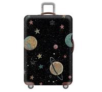 Treer Housse Valise Protection Cabine S/M/L/XL, Protege Valise de Voyage Soute Élastique Avec Fermeture Éclair Lavable Anti Poussière Anti Rayures pour 18 à 32 Pouces (Planeta 3,XL)