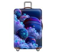 Treer Housse Valise Protection Cabine S/M/L/XL, Protege Valise de Voyage Soute Élastique Avec Fermeture Éclair Lavable Anti Poussière Anti Rayures pour 18 à 32 Pouces (Planeta 5,M)