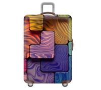 Treer Housse Valise Protection Cabine S/M/L/XL, Protege Valise de Voyage Soute Élastique Avec Fermeture Éclair Lavable Anti Poussière Anti Rayures pour 18 à 32 Pouces (Estilo Visual 7,M)