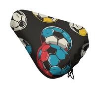 Treer Impresión de Fútbol en 3D Funda Sillin Bicicleta, Cubre Cojín del Asiento de Bicicleta Impermeable, Funda Antipolvo Protector para Cojines, Elástico Cubierta de Asiento (Fútbol,1 Pieza)