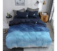 Treer Juego de Ropa de Cama de 3 Piezas, Microfibra Suave Transpirable Juego de Fundas Edredón con 1 Funda Nórdica + 2 Funda de Almohada Estilo Natural (Cielo Estrellado,Cama 90-150x200cm)