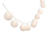 Treer Luces De Bolas De Algodón Cadena de Luces Bolas de Navidad, Batería Lámpara de Guirnalda Luminosa Hogar, Jardín, Patio, Fiesta, Vacaciones, Boda Decoración (1.5M-10 Pelotas,Blanco)