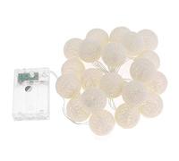 Treer Luces De Bolas De Algodón Cadena de Luces Bolas de Navidad Blanco Cálido Batería Lámpara de Guirnalda Luminosa Hogar, Jardín, Patio, Fiesta, Vacaciones, Boda Decoración (5M-50 Luces,Beige)
