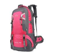 Treer Mochila de Senderismo, Ligera Multifuncional Impermeable Portátil Mochila Trekking,Mochila Deportiva para Exteriores Viajes de Camping Escalada (60L,Rosa roja)