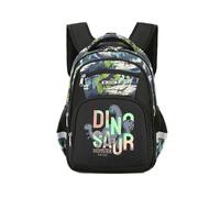 Treer Mochila Escolar Fútbol 3D, Escolar Mochila Niños/Niñas, Mochila Niño 6-16 Años, Mochila Colegio para Alumnos de Preescolar, Primaria y Secundaria (16”,Dinosaurio Negro)