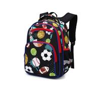 Treer Mochila Escolar Fútbol 3D, Escolar Mochila Niños/Niñas, Mochila Niño 6-16 Años, Mochila Colegio para Alumnos de Preescolar, Primaria y Secundaria (16”,Bolas)