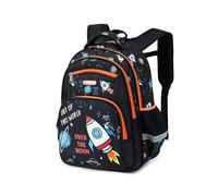 Treer Mochila Escolar Fútbol 3D, Escolar Mochila Niños/Niñas, Mochila Niño 6-16 Años, Mochila Colegio para Alumnos de Preescolar, Primaria y Secundaria (16”,Cohetes)