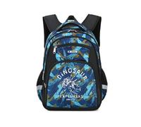 Treer Mochila Escolar Fútbol 3D, Escolar Mochila Niños/Niñas, Mochila Niño 6-16 Años, Mochila Colegio para Alumnos de Preescolar, Primaria y Secundaria (16”,Dinosaurio Azul)