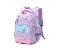 Treer Mochila Escolar Fútbol 3D, Escolar Mochila Niños/Niñas, Mochila Niño 6-16 Años, Mochila Colegio para Alumnos de Preescolar, Primaria y Secundaria (16”,Cola De Pez)