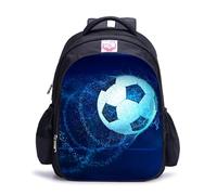 Treer Mochila Escolar Impresión de Fútbol en 3D, Nylon Mochila Escolar Niña Chico, Mochila Niño 3-16 Años Mochila Colegio para Alumnos de Preescolar, Primaria Secundaria (Fútbol J,29x14x39cm)