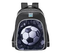 Treer Mochila Escolar, Nylon Mochila Escolar, Mochila Escolar Niña Chico, Mochila Niño 3-16 Años, Mochila Colegio para Alumnos de Preescolar, Primaria Secundaria (Fútbol Colmena,26x13x32cm)