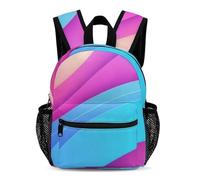 Treer Mochila Escolar para Infantil, Mochila Escolar Azul Colorido en 3D Bolsa Impermeable Nailon, Bolsa Colegio para Colegio, Viajar o Excursiones (Azul J,31x25x13.5cm)