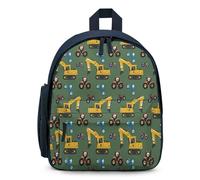 Treer Mochila Escolar para Niña Chico, Mochila Escolar Coche de Dibujos Animados, Mochila Impermeable Mochila Colegio Mochila Niño para 3-10 Años Primaria (Verde Oscuro,32x24x15cm)