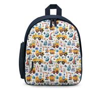 Treer Mochila Escolar para Niña Chico, Mochila Escolar Coche de Dibujos Animados, Mochila Impermeable Mochila Colegio Mochila Niño para 3-10 Años Primaria (Blanco,32x24x15cm)