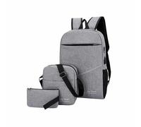 Treer Mochila Niña Niño Mochilas Escolares Juego de Mochila con Bolso Bandolera y Estuche para Lápices Juego de 3 Impermeable Mochila Infantil Adolescente para Escuela Viajes Intemperie (Gris)