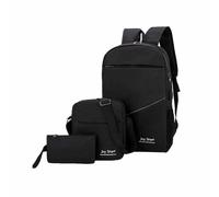 Treer Mochila Niña Niño Mochilas Escolares Juego de Mochila con Bolso Bandolera y Estuche para Lápices Juego de 3 Impermeable Mochila Infantil Adolescente para Escuela Viajes Intemperie (Negro)
