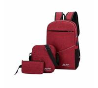 Treer Mochila Niña Niño Mochilas Escolares Juego de Mochila con Bolso Bandolera y Estuche para Lápices Juego de 3 Impermeable Mochila Infantil Adolescente para Escuela Viajes Intemperie (Rojo)