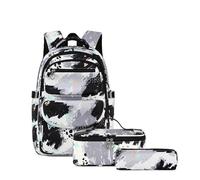 Treer Mochila Niña Niño Mochilas Escolares Juego De Mochila con Lonchera y Estuche para Lápices Juego de 3 Mochila Infantil Adolescente para Escuela, Viajes, Estampado Camuflaje (Azul)