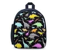 Treer Nylon Mochila Escolar para Niña Chico, Mochila Escolar 3D Dinosaurios Mochila Impermeable, Mochila Niño 3-10 Años, Mochila Colegio para Primaria Secundaria (Negro,32x24x15cm)