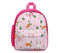 Treer Nylon Mochila Escolar para Niña Chico, Mochila Escolar Rosa Mochila Dibujos Animados Mochila Niño 3-10 Años Mochila Colegio para Primaria Secundaria (Conejo Nabo 1,32x24x15cm)