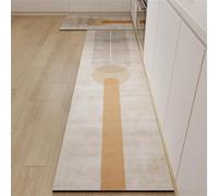 Treer Ovalado Alfombra Cocina, Estampado de líneas Minimalistas Moderno Alfombra de Barro de Diatomeas, Absorbebles Lavable Antideslizante, para Pasillo Piso, Comedor y Entrada (Naranja,40x120cm)