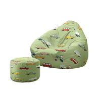 Treer Patrón de Coche Funda Puff Pera Salon sin Relleno, Cojín Puff Pera Bean Bag con Reposapies Bolsa de Frijol con Cremallera para Interior, Exterior, Oficina, Salón (Patrón 5,100x120+20x30cm)