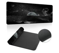 Treer Patrón de Noche 3D Alfombrilla Ratón, Alfombrilla Ratón XXL/XL/L, Alfombrilla Gaming, Mouse Pad con Bordes Cosidos y Base Goma Antideslizante, para Hogar y Oficina (1200x600mm,Negro)