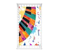 Treer Patrón de Piano Sabanas Bajeras para Cuna Bebe, Sábana Bajera Ajustable Minicuna Funda Capazo Transpirable Universal Protectores De Colchonetas (Notas musicales de colores,160x80x20cm)