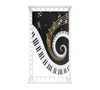 Treer Patrón de Piano Sabanas Bajeras para Cuna Bebe, Sábana Bajera Ajustable Minicuna Funda Capazo Transpirable Universal Protectores De Colchonetas (Nota musical,140x70x20cm)
