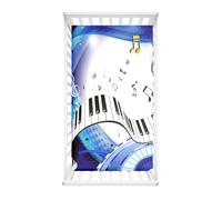 Treer Patrón de Piano Sabanas Bajeras para Cuna Bebe, Sábana Bajera Ajustable Minicuna Funda Capazo Transpirable Universal Protectores De Colchonetas (piano azul,75x30x10cm)