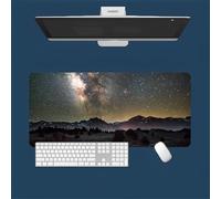 Treer Patrón Mundo Espacial Alfombrilla Ratón, Alfombrilla Ratón XXL/XL/L,Alfombrilla Gaming,Mouse Pad con Bordes Cosidos y Base Goma Antideslizante,para Hogar y Oficina (Noche,900x400mm)