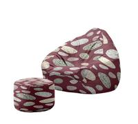 Treer Piedras de Colores 3D Funda Puff Pera Salon sin Relleno, Adulto Cojín Puff Pera Bean Bag con Reposapies Bolsa de Frijol con Cremallera para Interior, Exterior, Oficina, Salón (C,130x150+20x30cm)