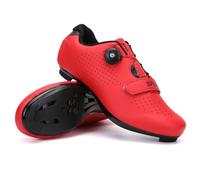 Treer Respirables Zapatillas Ciclismo Carretera Zapatillas de Ciclismo, Zapatos Bicicleta Montaña Hombre Unisex Zapatillas Montaña Calzado Bicicleta con Cleats 39 EU Rojo