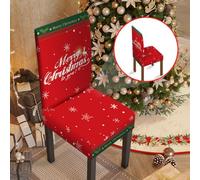 Treer Rojo Fundas Sillas de Comedor Elástica Pack 2,4,6 Universal Funda Protectora Sillas Lavables para Banquetes,Hogar, Salón,Cocina,Restaurante Hotel (Copos de Nieve,2 pièces)